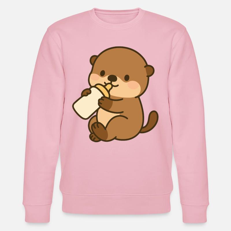 Seeotter-Schlürfspaß - Stanley/Stella Unisex Bio-Sweatshirt CHANGER  - Hellrosa