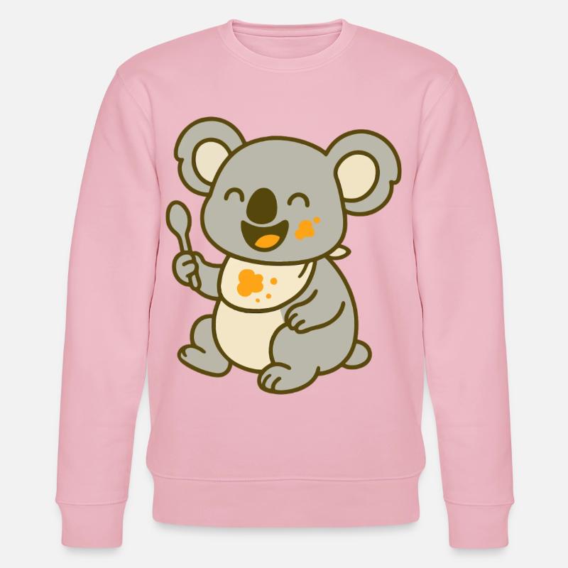 Mignon bébé koala mangeant - Sweat bio CHANGER Stanley/Stella Unisexe - rose pâle
