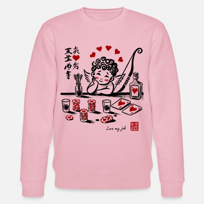 Romantisches Herz Ornamente Design - Stanley/Stella Unisex Bio-Sweatshirt CHANGER  - Hellrosa