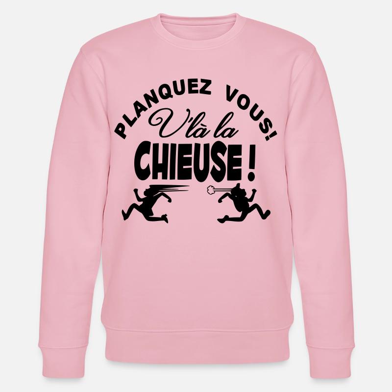 La Chieuse arrive planquez vous! - Sweat bio CHANGER Stanley/Stella Unisexe - rose pâle