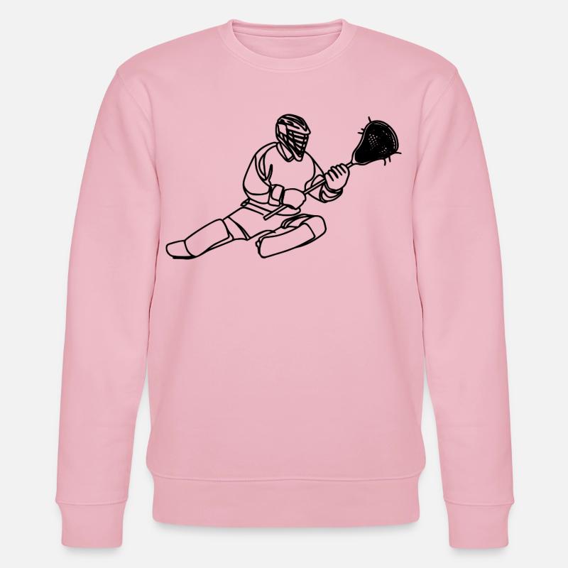 Lacrosse Torwart Grafik - Stanley/Stella Unisex Bio-Sweatshirt CHANGER  - Hellrosa
