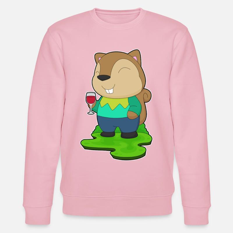 Eichhörnchen Rotwein - Stanley/Stella Unisex Bio-Sweatshirt CHANGER  - Hellrosa