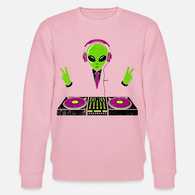 Außerirdischer DJ mit Neon-Kopfhörern - Stanley/Stella Unisex Bio-Sweatshirt CHANGER  - Hellrosa