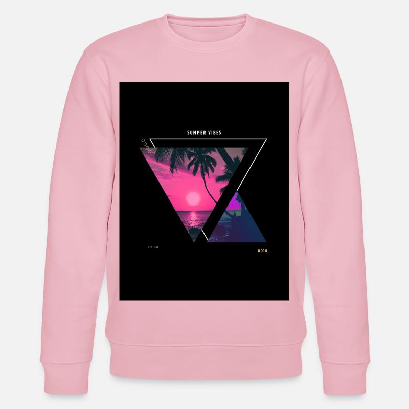 Coucher de soleil tropical Triangle Design - Sweat bio CHANGER Stanley/Stella Unisexe - rose pâle