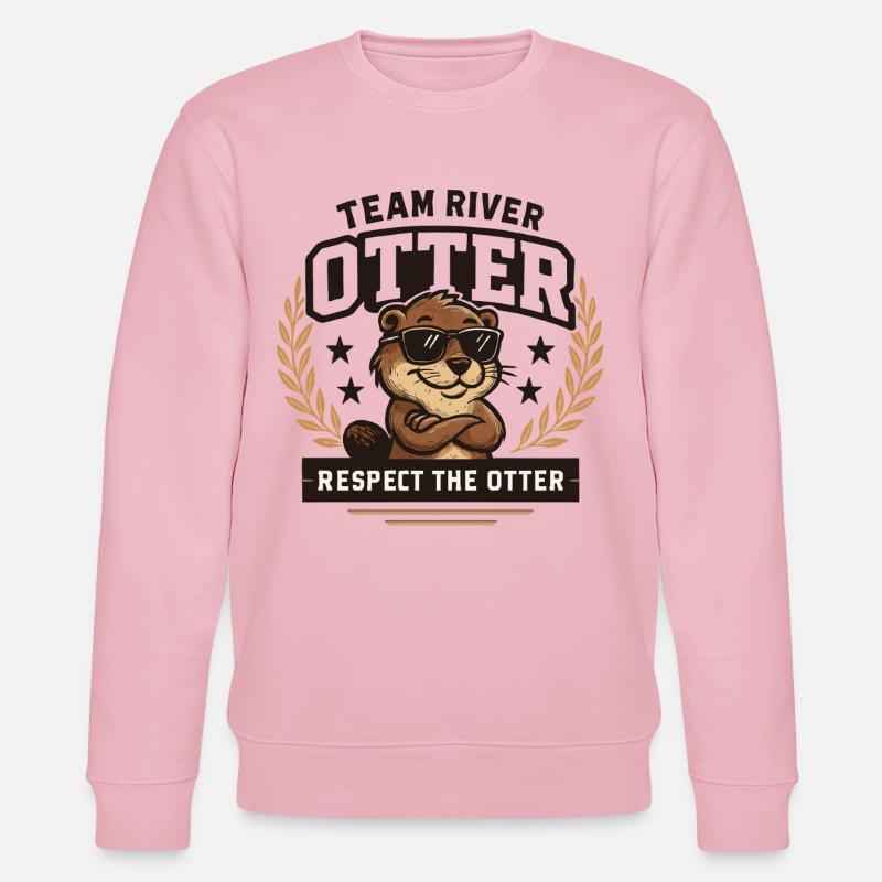 River Otter Team - Respektiere den Otter - Stanley/Stella Unisex Bio-Sweatshirt CHANGER - Hellrosa