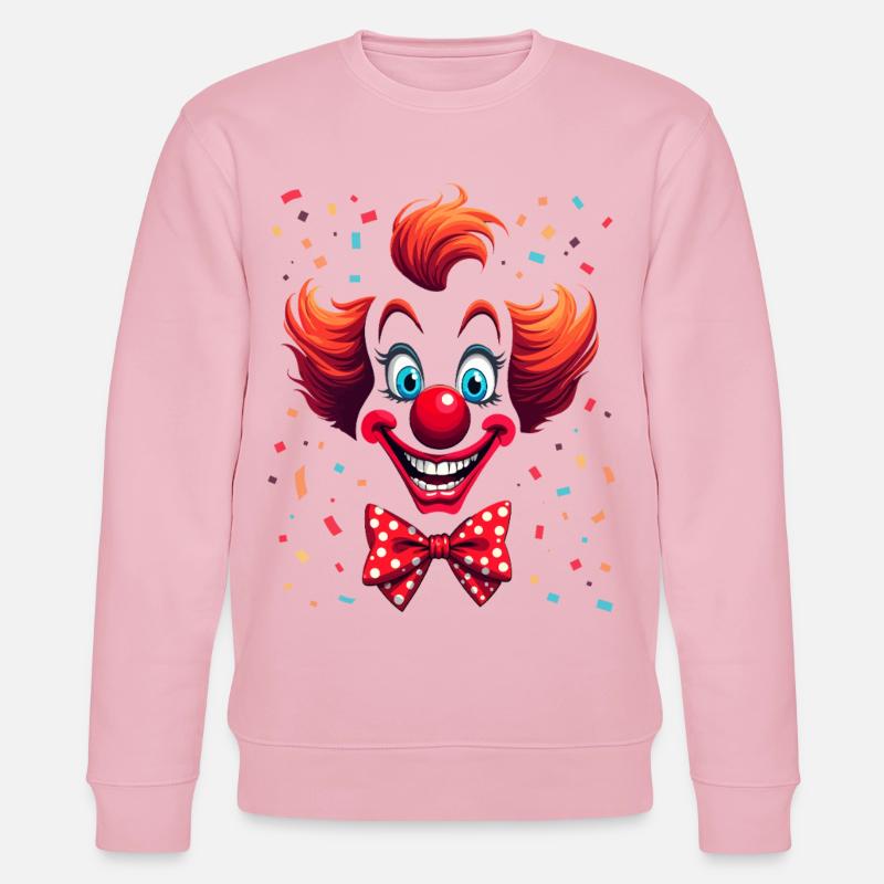 Frecher Clown mit Konfetti Design - Stanley/Stella Unisex Bio-Sweatshirt CHANGER - Hellrosa