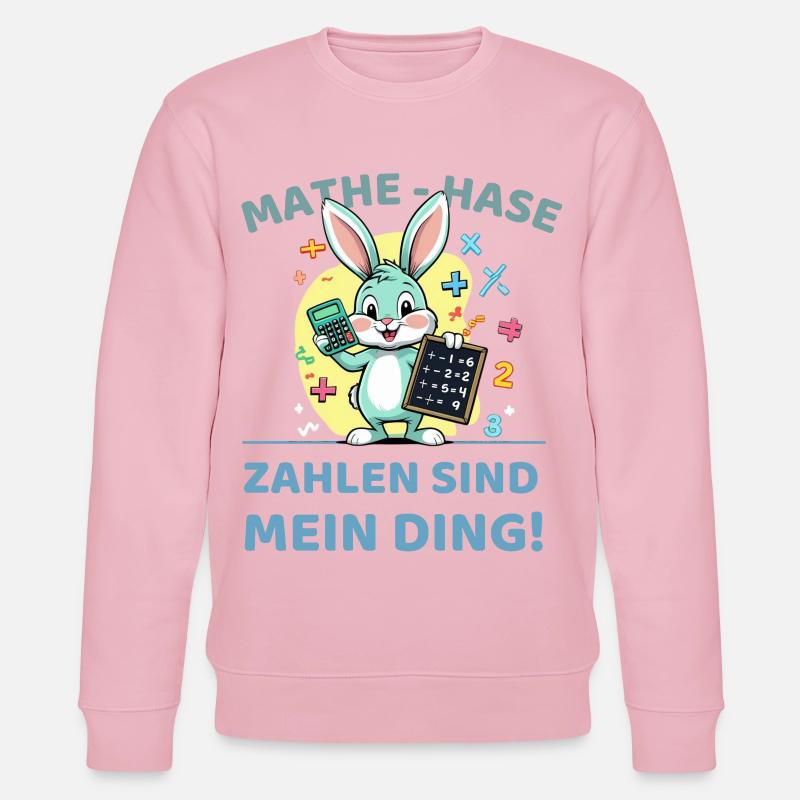 Math bunny with calculation task - Stanley/Stella CHANGER Unisex Organic Sweatshirt - cotton pink