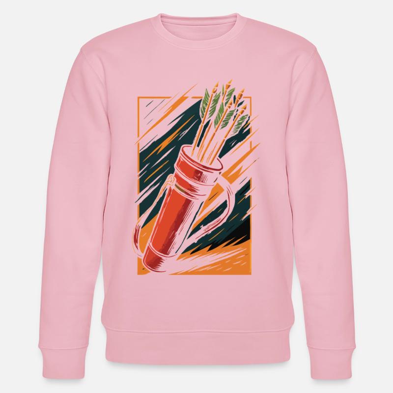 Bogenschießen Bogen Köcher Pfeile Design - Stanley/Stella Unisex Bio-Sweatshirt CHANGER  - Hellrosa