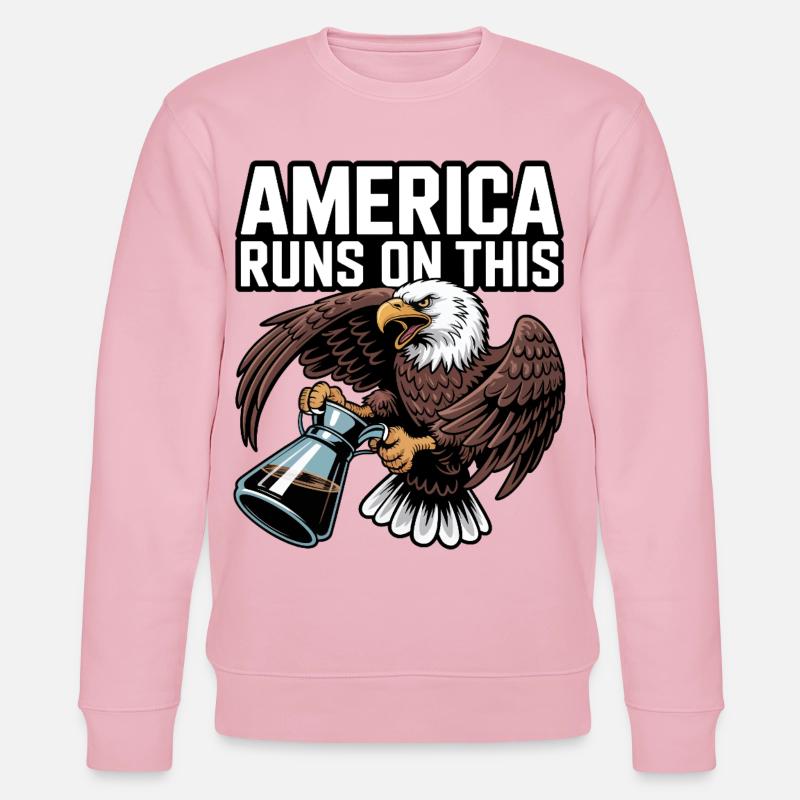 Amerika läuft auf Coffee Eagle - Stanley/Stella Unisex Bio-Sweatshirt CHANGER  - Hellrosa