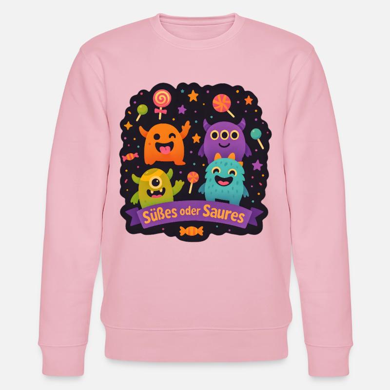 Süßes oder Saures - Monsterparty - Stanley/Stella Unisex Bio-Sweatshirt CHANGER  - Hellrosa