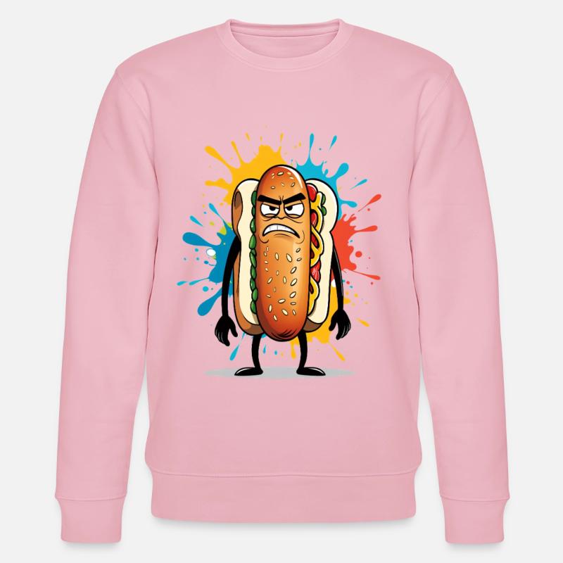 Wütender Hotdog mit Farbexplosion - Stanley/Stella Unisex Bio-Sweatshirt CHANGER  - Hellrosa