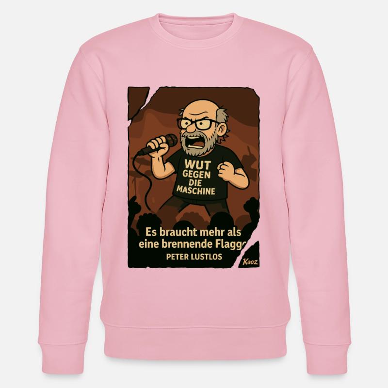 Protestierender Peter Lustlos mit Mikrofon - Stanley/Stella Unisex Bio-Sweatshirt CHANGER  - Hellrosa