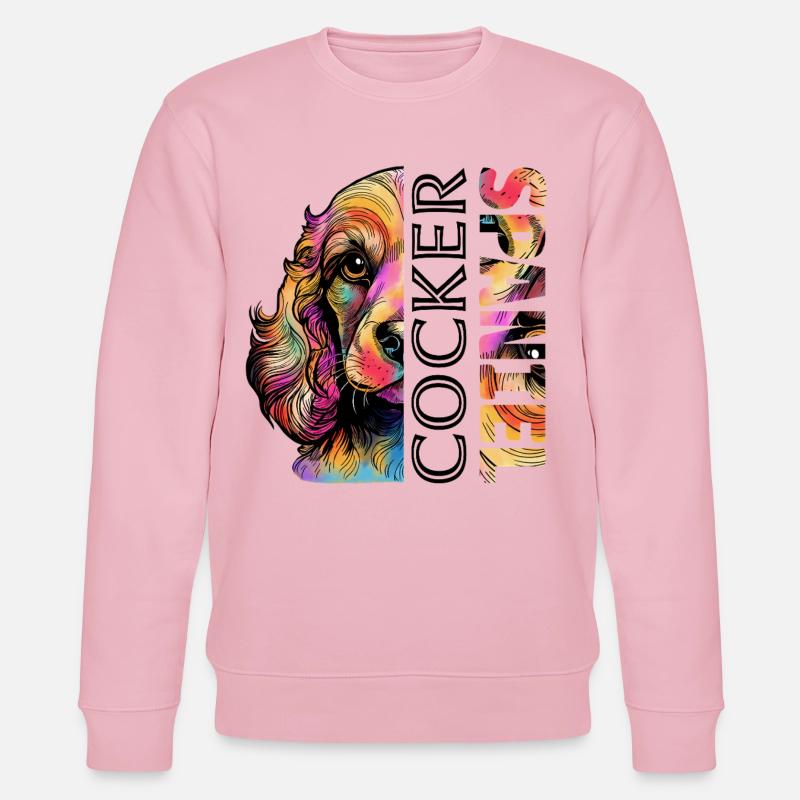 Farbenfroher Cocker Spaniel - Stanley/Stella Unisex Bio-Sweatshirt CHANGER  - Hellrosa
