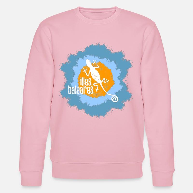Lizard mit Inselmotiv und Textdesign - Stanley/Stella Unisex Bio-Sweatshirt CHANGER  - Hellrosa