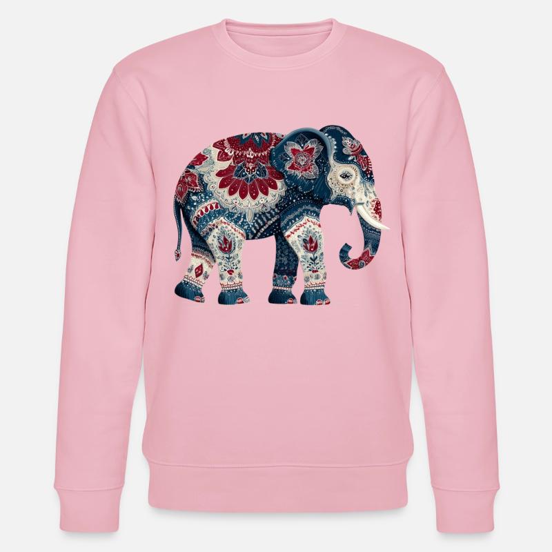 Indigoblauer Elefant - Stanley/Stella Unisex Bio-Sweatshirt CHANGER  - Hellrosa