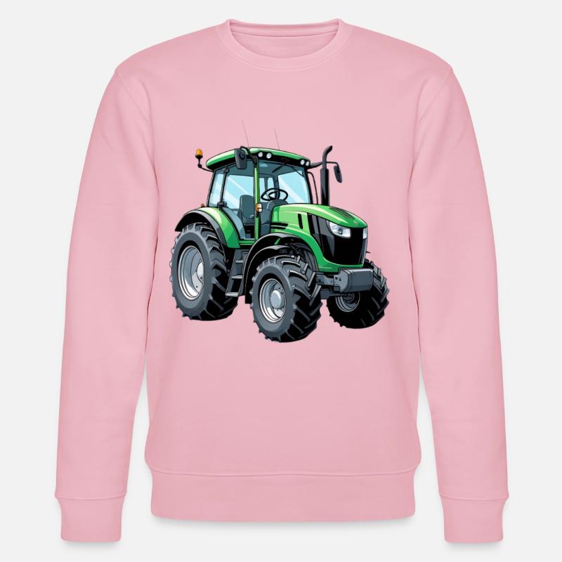 Grüner Traktor mit moderner Ästhetik - Stanley/Stella Unisex Bio-Sweatshirt CHANGER  - Hellrosa