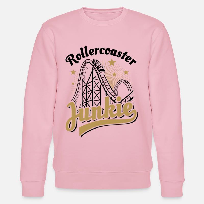 Rollercoaster Junkie - Roller Coaster - Loop - Stanley/Stella CHANGER Unisex Organic Sweatshirt - cotton pink
