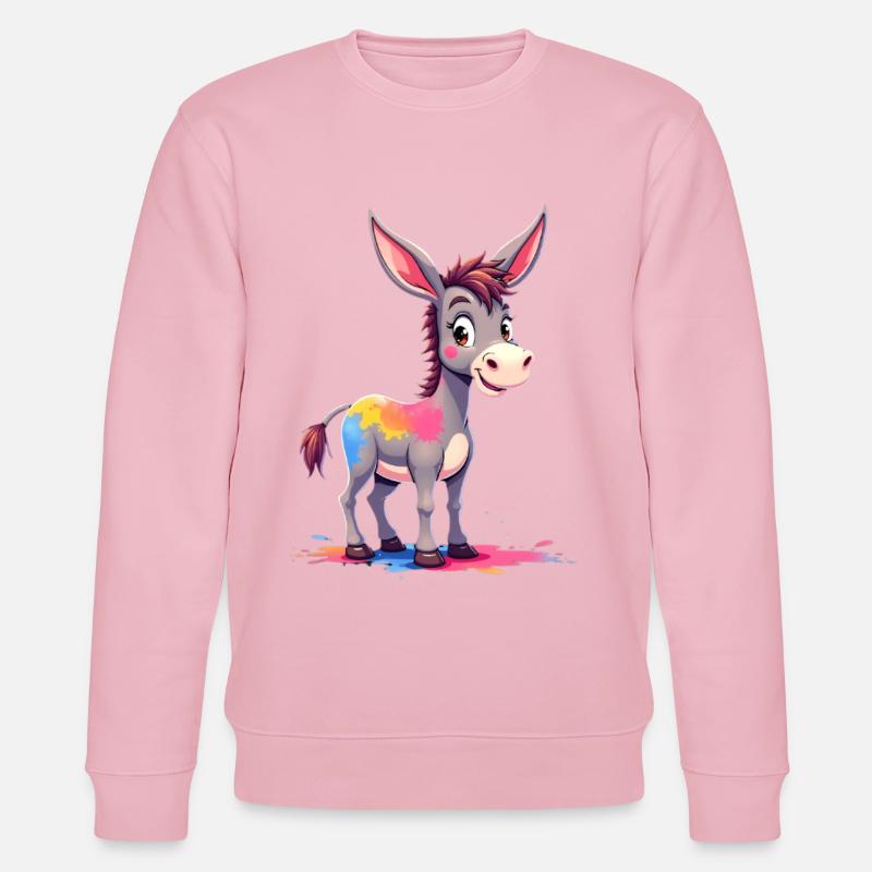 Bunter Farbklecks Esel - Stanley/Stella Unisex Bio-Sweatshirt CHANGER  - Hellrosa