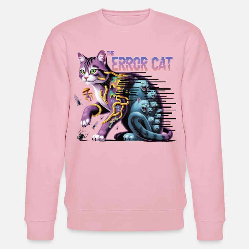 Die irrende Katze Digitale Kunst - Stanley/Stella Unisex Bio-Sweatshirt CHANGER  - Hellrosa