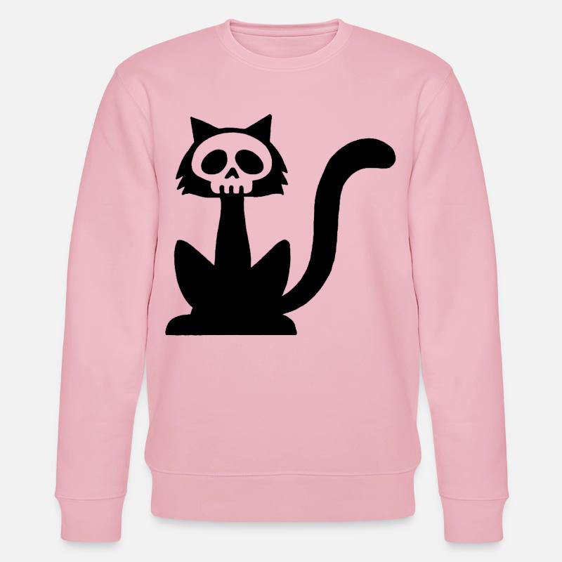 Crâne de chat noir - Sweat bio CHANGER Stanley/Stella Unisexe - rose pâle