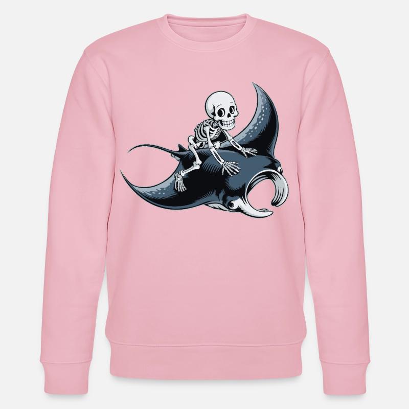 Skelett auf Mantarochen - Stanley/Stella Unisex Bio-Sweatshirt CHANGER  - Hellrosa