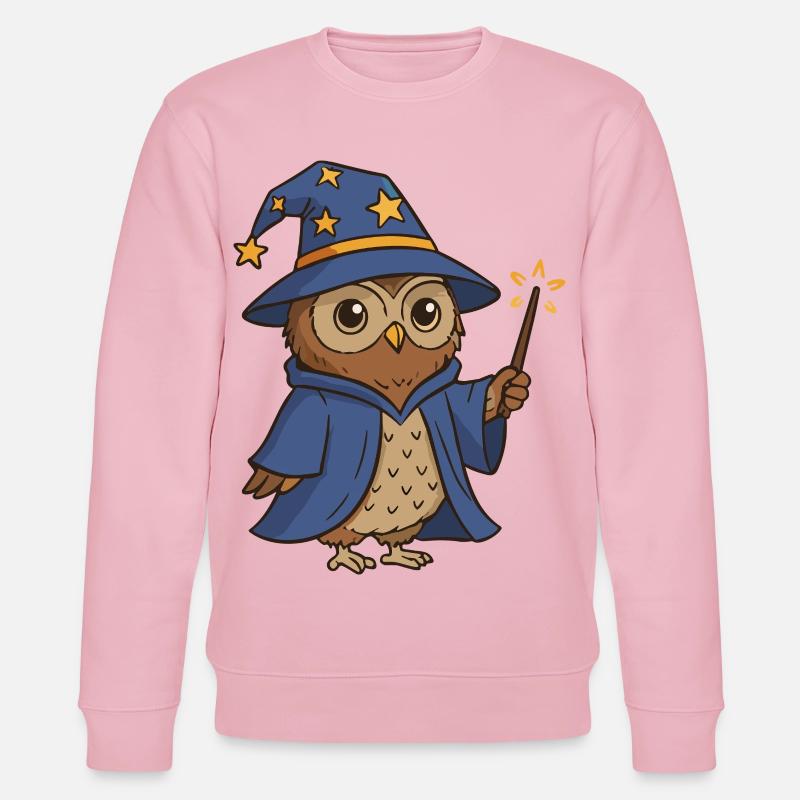 Magische Eule Zauberer Illustration - Stanley/Stella Unisex Bio-Sweatshirt CHANGER  - Hellrosa