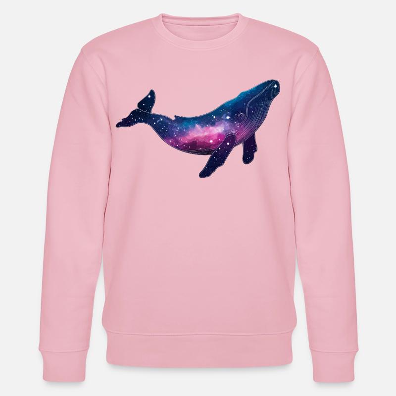Baleine bisexuelle Queer Galaxy Whale Space - Sweat bio CHANGER Stanley/Stella Unisexe - rose pâle