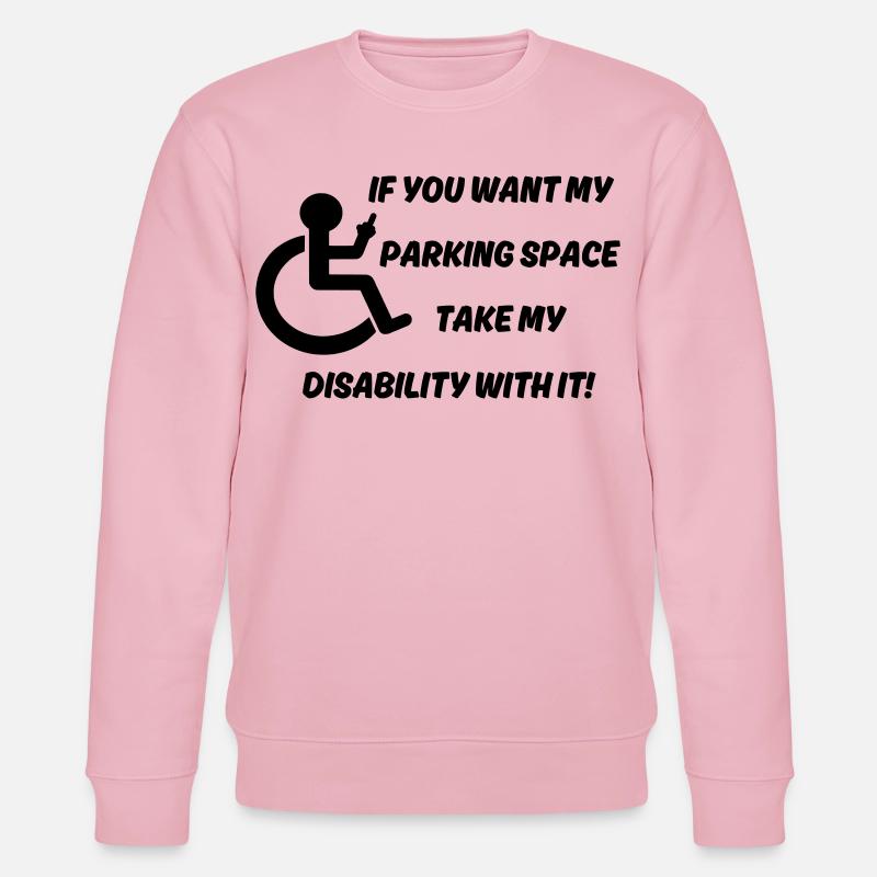 Möchten Sie meinen Rollstuhlparkplatz? # - Stanley/Stella Unisex Bio-Sweatshirt CHANGER  - Hellrosa