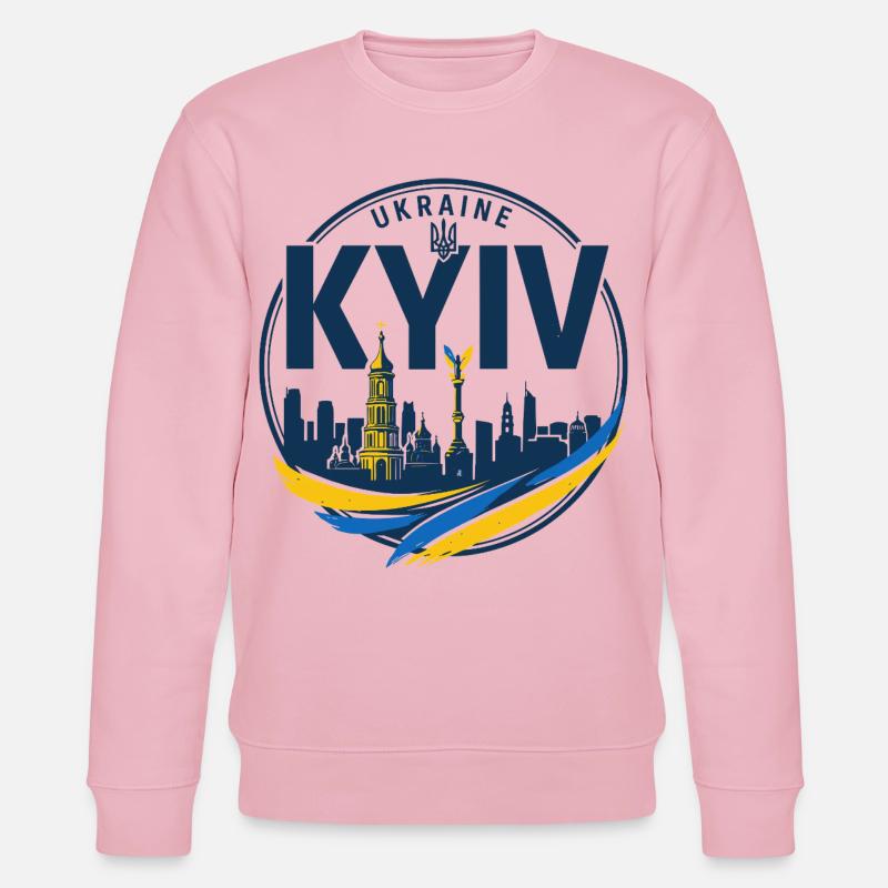 Ukrainisches Kiewer Skyline-Abzeichen - Stanley/Stella Unisex Bio-Sweatshirt CHANGER  - Hellrosa