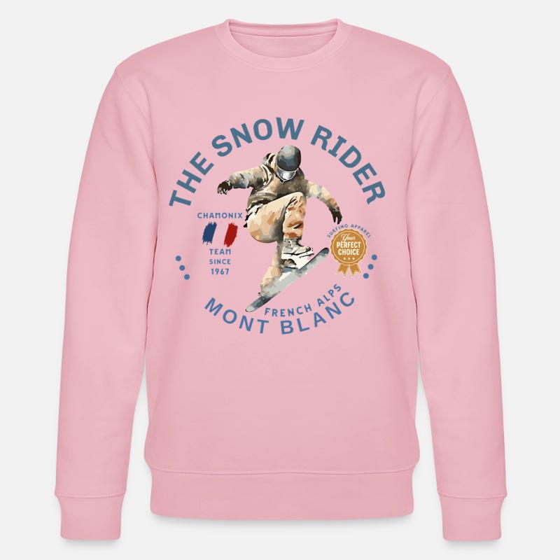 Mont-Blanc-Skifahrer in Aktion in Chamonix - Stanley/Stella Unisex Bio-Sweatshirt CHANGER - Hellrosa