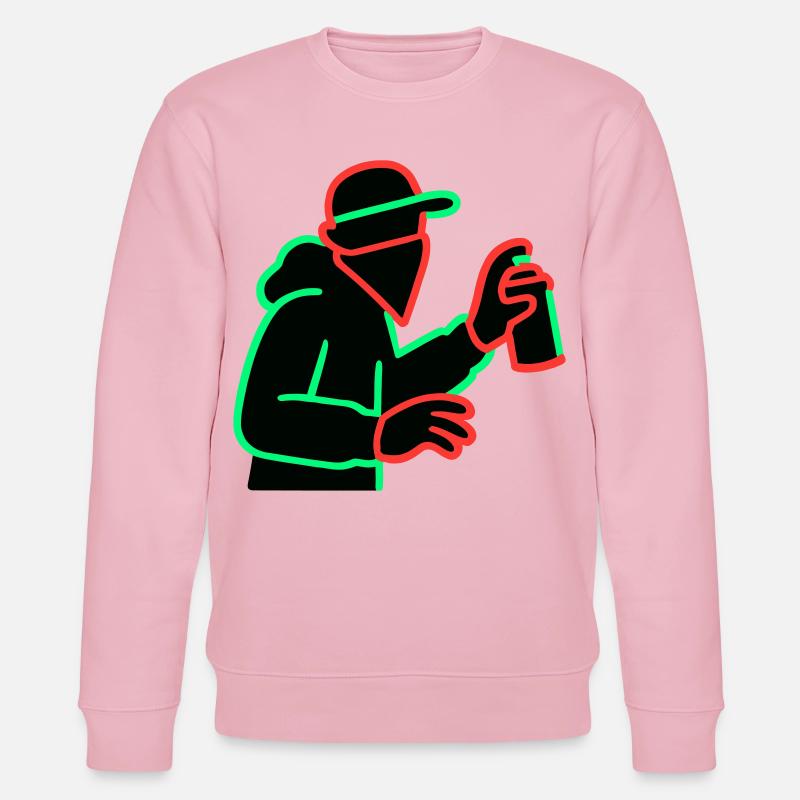 Neon Graffiti Sprayer Silhouette - Stanley/Stella Unisex Bio-Sweatshirt CHANGER  - Hellrosa