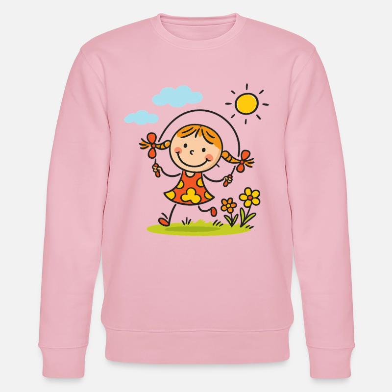Sunny Skip Gartenmädchen - Stanley/Stella Unisex Bio-Sweatshirt CHANGER  - Hellrosa