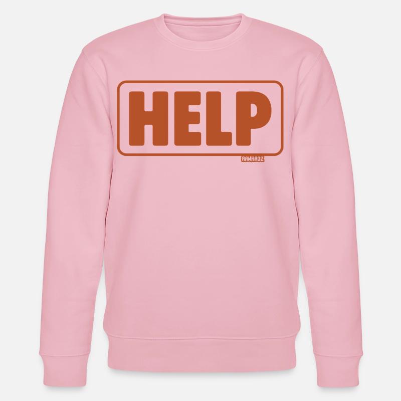 Notruf Schild Retro Design Hilfe - Stanley/Stella Unisex Bio-Sweatshirt CHANGER  - Hellrosa