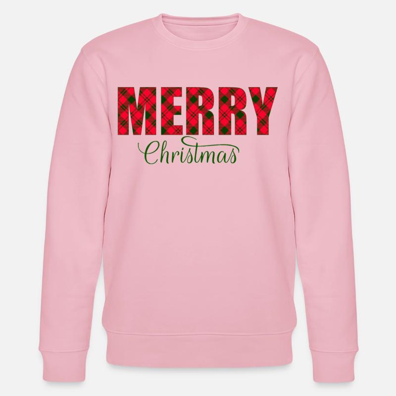 Merry Christmas Plaid Script - Stanley/Stella Unisex Bio-Sweatshirt CHANGER  - Hellrosa
