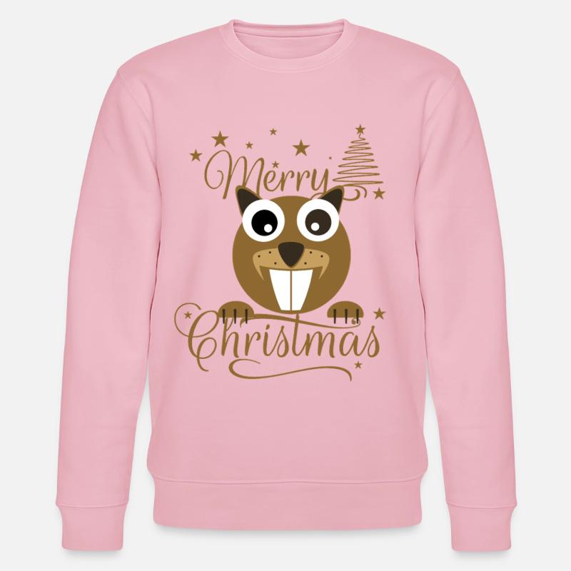 Merry Chrysstmans Eichhornchen - Stanley/Stella Unisex Bio-Sweatshirt CHANGER  - Hellrosa