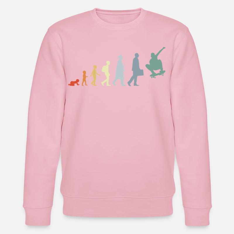Skateboarder Evolution - Stanley/Stella Unisex Bio-Sweatshirt CHANGER  - Hellrosa
