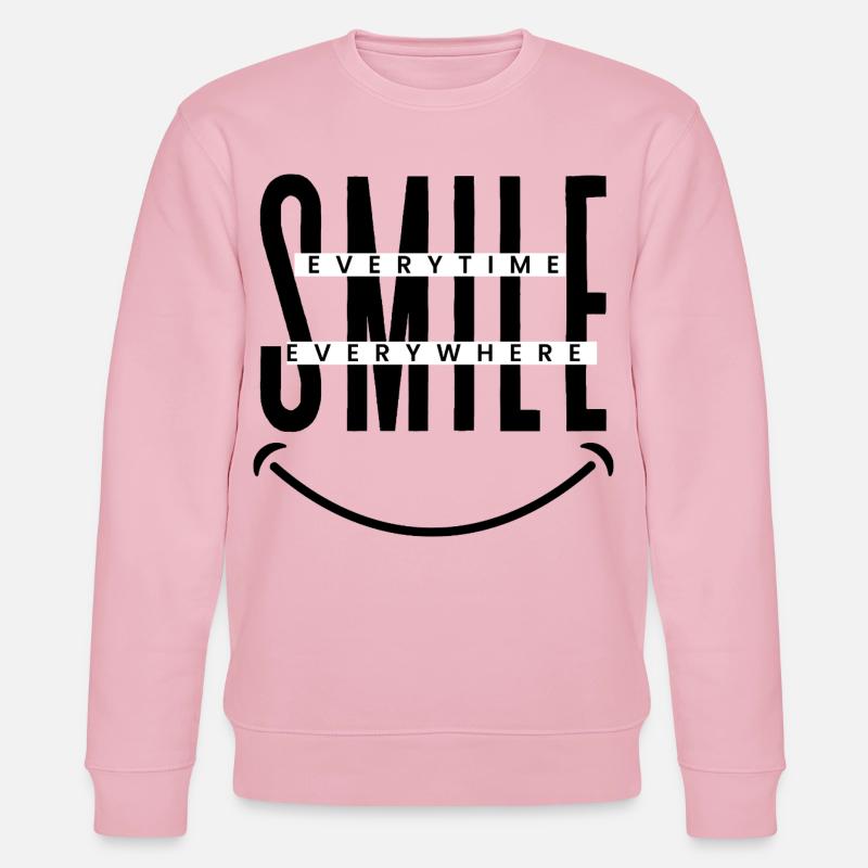 Smile Everytime, Everywhere  - Stanley/Stella Unisex Bio-Sweatshirt CHANGER  - Hellrosa