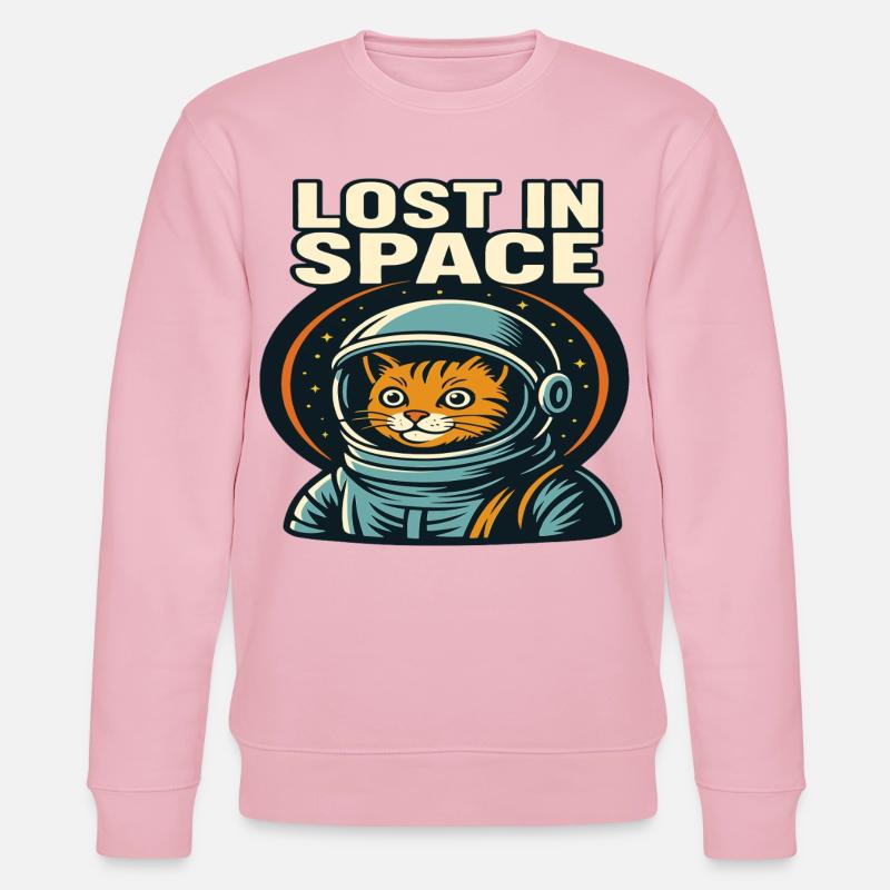 Perdu dans l’espace Katzen Astronaut Design - Sweat bio CHANGER Stanley/Stella Unisexe - rose pâle
