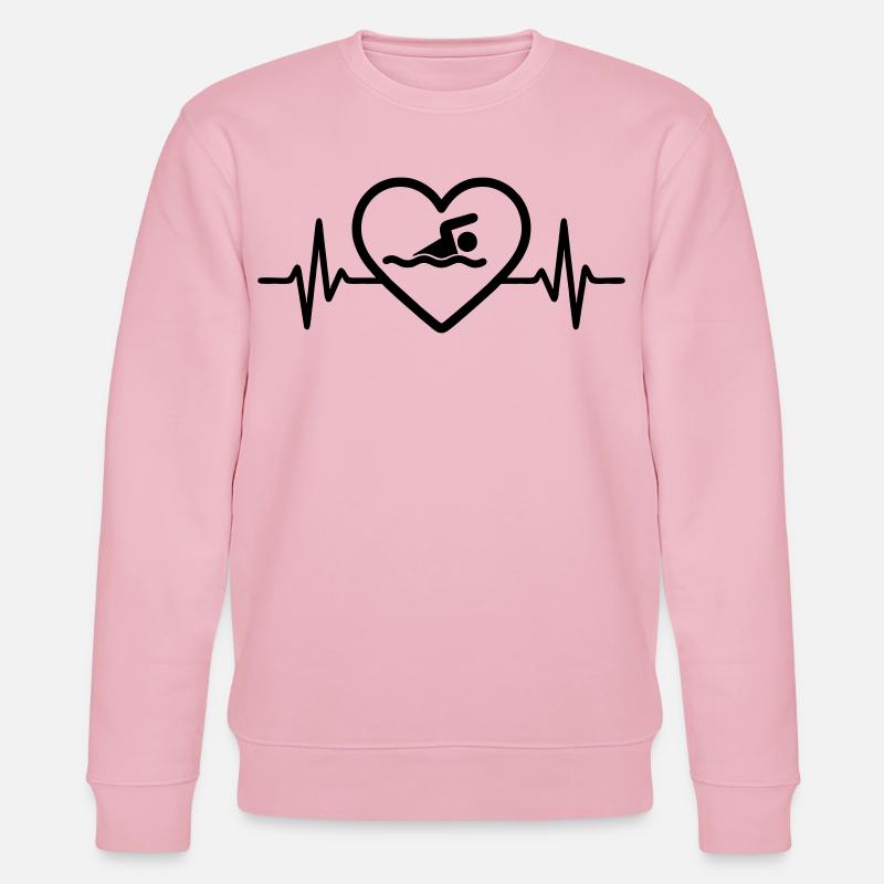 Schwimmen Herz - Stanley/Stella Unisex Bio-Sweatshirt CHANGER  - Hellrosa