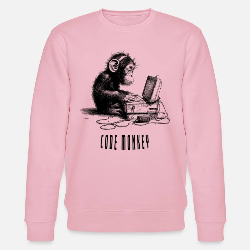 Code Monkay - Sweat bio CHANGER Stanley/Stella Unisexe - rose pâle