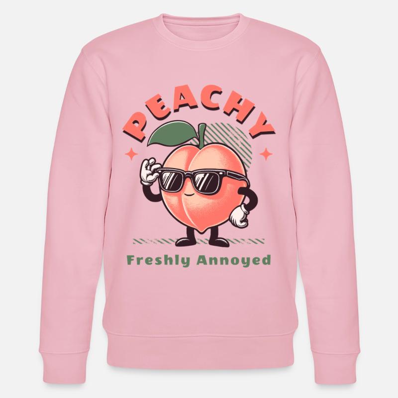 Frucht Pfirsich Pfirsichblüte Süßes Obst - Stanley/Stella Unisex Bio-Sweatshirt CHANGER  - Hellrosa