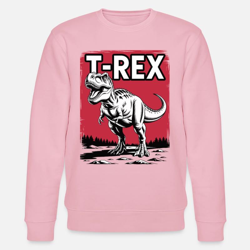 T-Rex Graphique Paysage Rouge - Sweat bio CHANGER Stanley/Stella Unisexe - rose pâle
