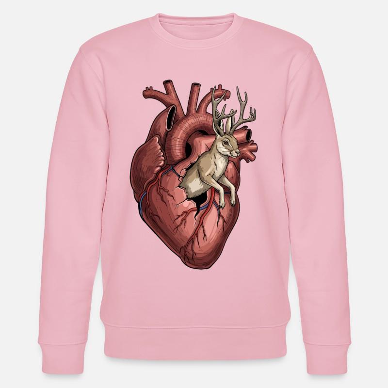 Herz Jackalope - Stanley/Stella Unisex Bio-Sweatshirt CHANGER  - Hellrosa