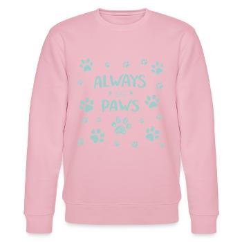 Immer auf den Pfoten - Stanley/Stella Unisex Bio-Sweatshirt CHANGER  - Hellrosa - Vorne - Jaron (178cm) & Liana (172cm)