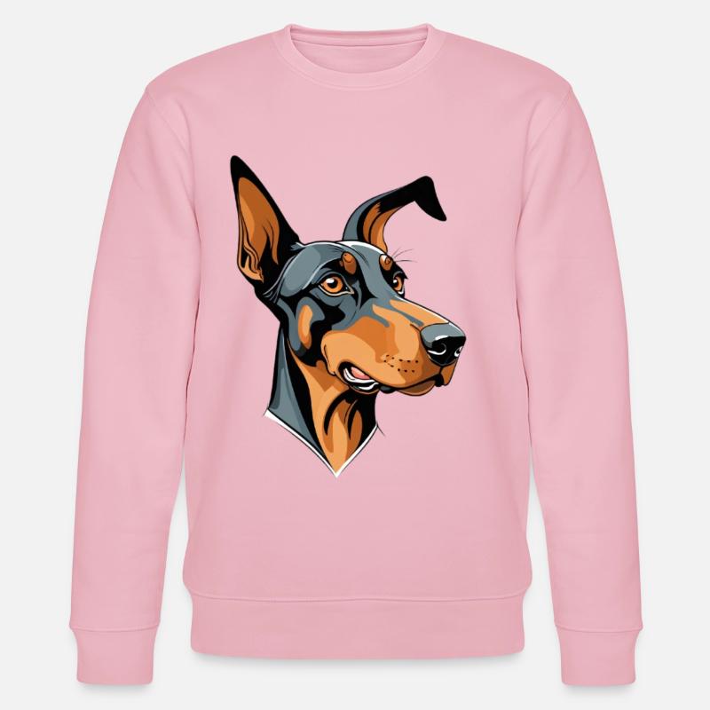 Tête de doberman dessin animé illustration - Sweat bio CHANGER Stanley/Stella Unisexe - rose pâle