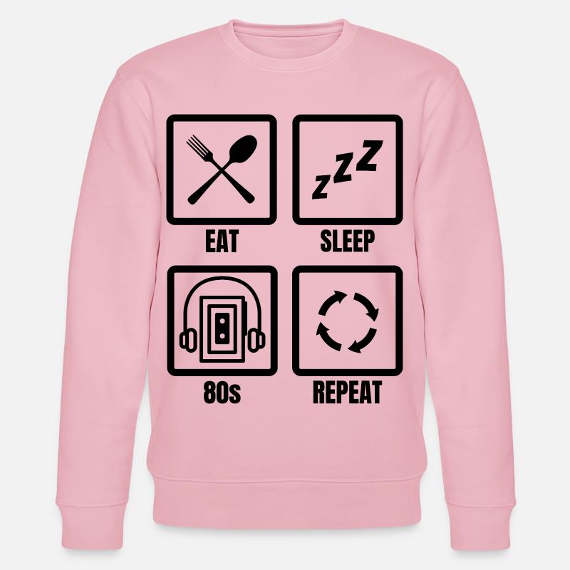 80er Jahre Zeitplan - Stanley/Stella Unisex Bio-Sweatshirt CHANGER  - Hellrosa