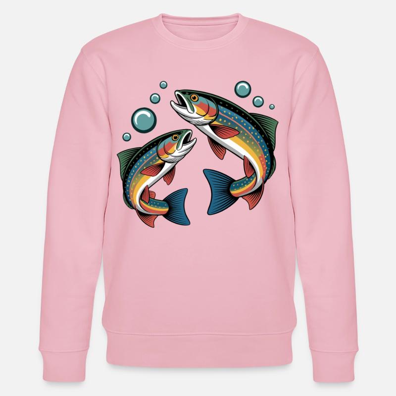 Springende Forellen - Stanley/Stella Unisex Bio-Sweatshirt CHANGER  - Hellrosa
