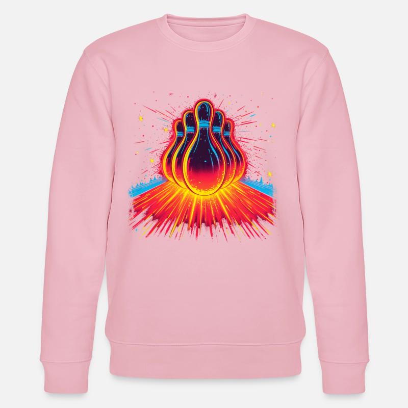 Bowling 90er Look - Stanley/Stella Unisex Bio-Sweatshirt CHANGER  - Hellrosa