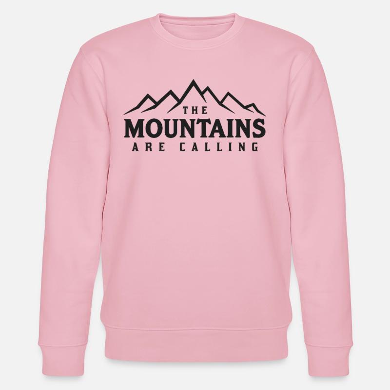 THE MOUNTAINS ARE CALLING Spruch Statement - Stanley/Stella Unisex Bio-Sweatshirt CHANGER - Hellrosa