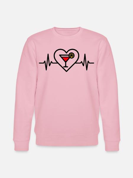 Cocktail Heart Aperitif Drink - Stanley/Stella CHANGER Unisex Organic Sweatshirt - cotton pink